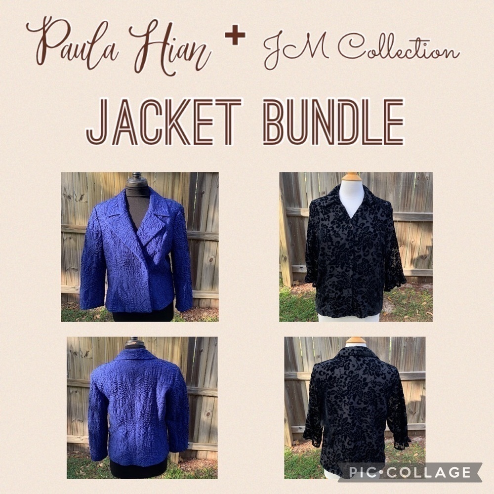 Bundle of Women’s Jackets, Paula Hian & JM Collections, size 12 (Large)
